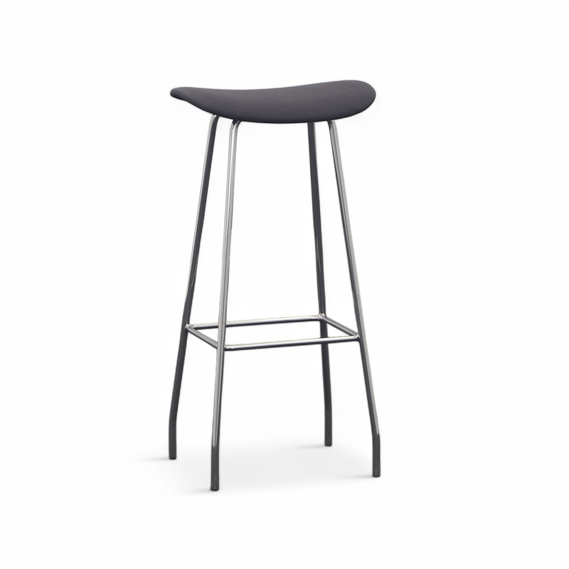 Cornflake bar stool, Anthracite/Chrome-plated, without armrests, Normal used, Counter stool - Practical & comfortable