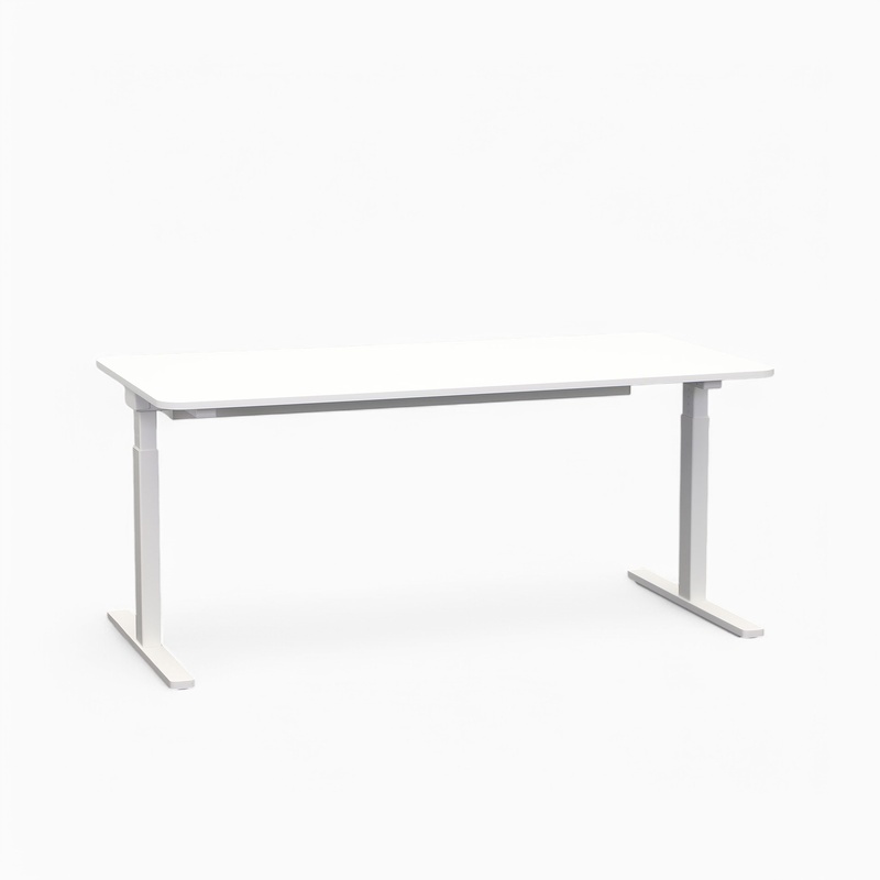 Ergonomic Bene Level Pure desk, White/White, 160x80 cm, Normal used, Table - ideal for the home office or office