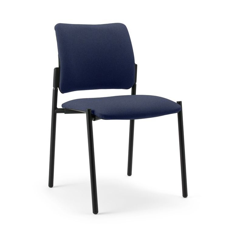 4-leg chair Milani Maia, Blue/Black, without armrests, New - Perfect for office and reception