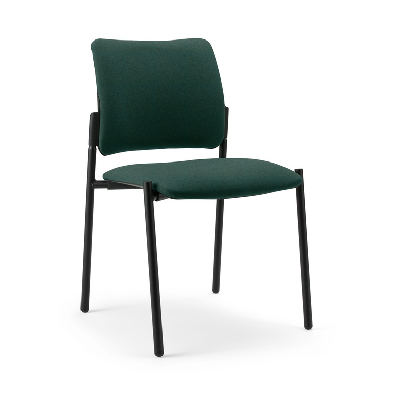 4-leg chair Milani Maia, Green/Black, without armrests, New - Perfect for office and reception