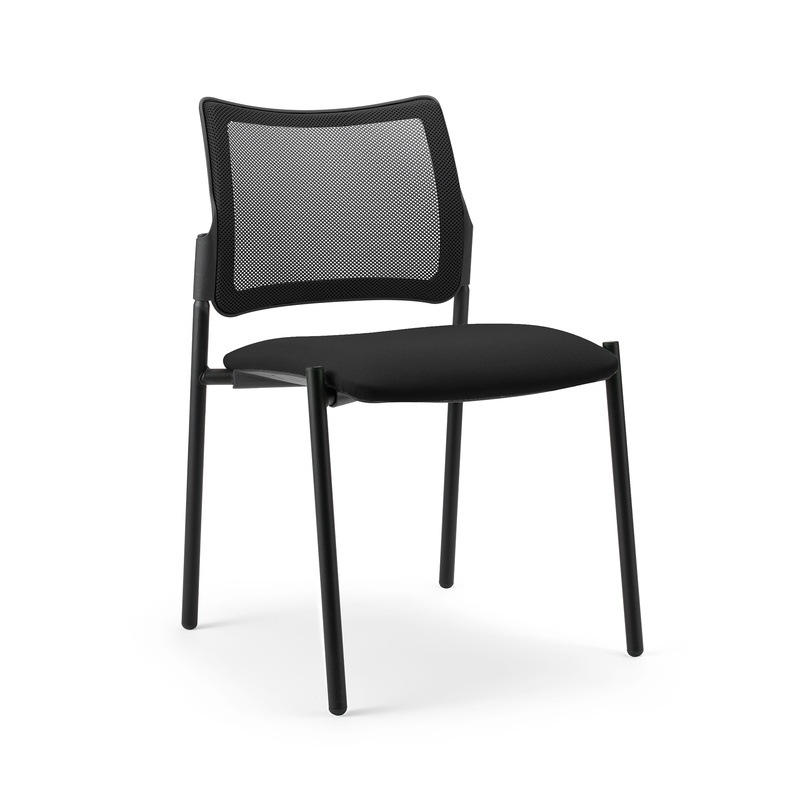 4-leg chair Milani Maia Mesh, Black/Black, without armrests, New - Perfect for office and reception