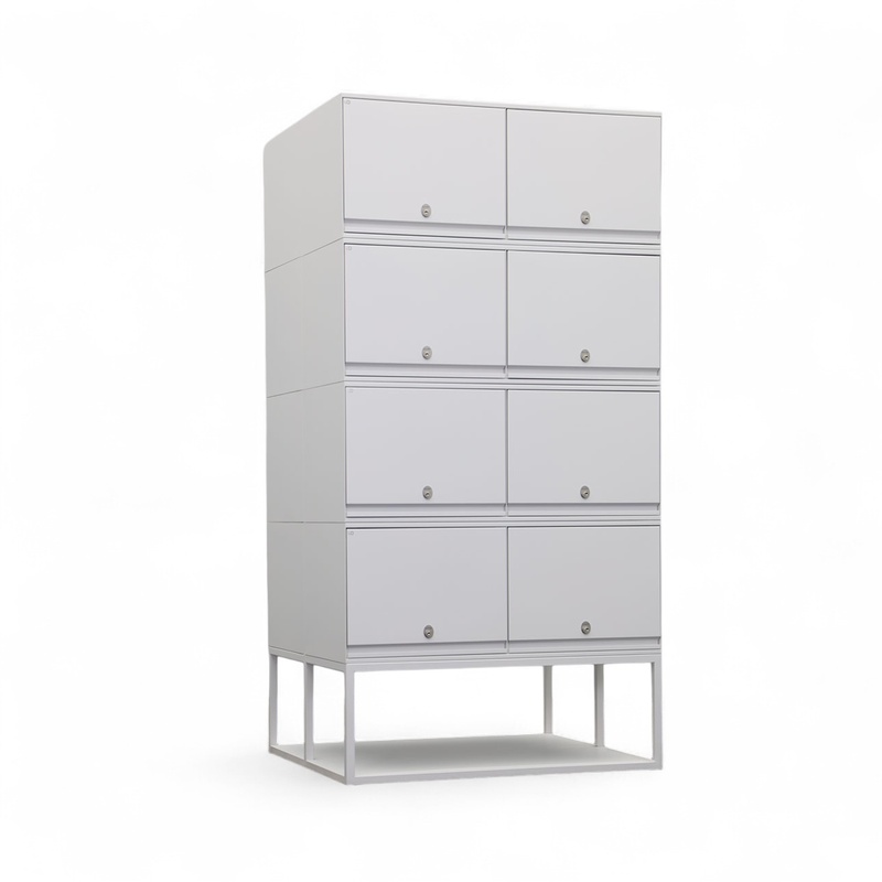 Armoire modulaire Lista LO, Blanc, avec clé, 100.0 x 90.0 cm, Bon - Idéal pour le salon et le bureau