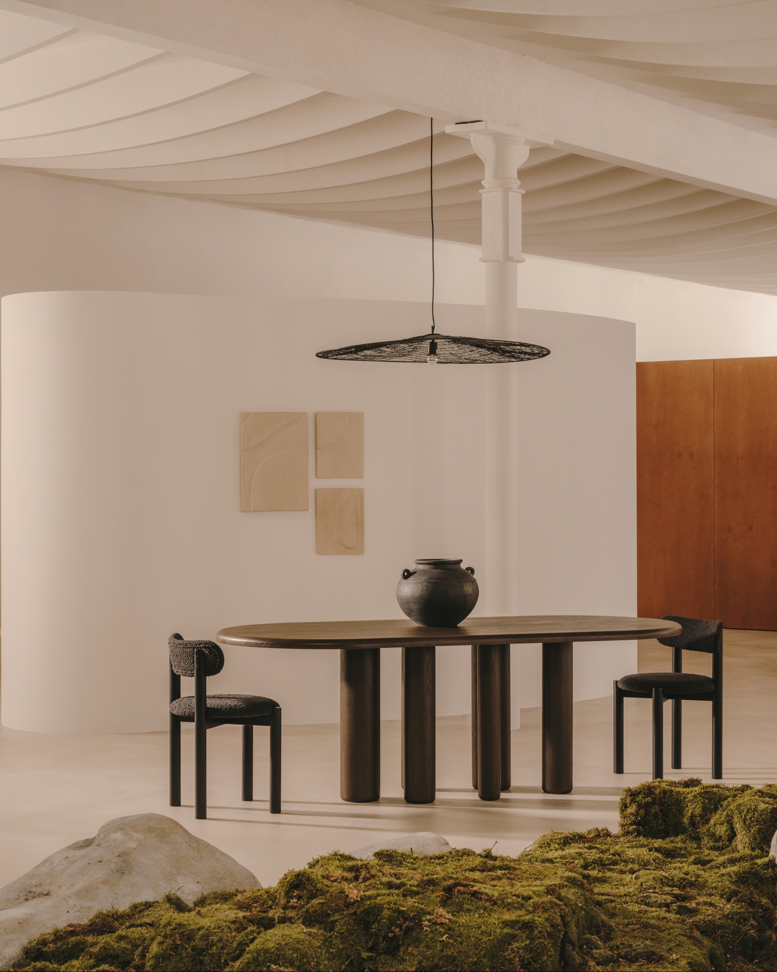 Makai metal ceiling lamp with black finish Ø 100 cm