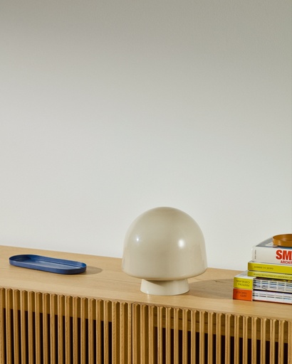 Reig grey glass table lamp