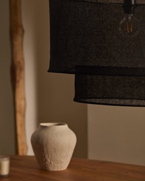 Mariela linen ceiling lamp shade in a black finish Ø 60 x 40 cm