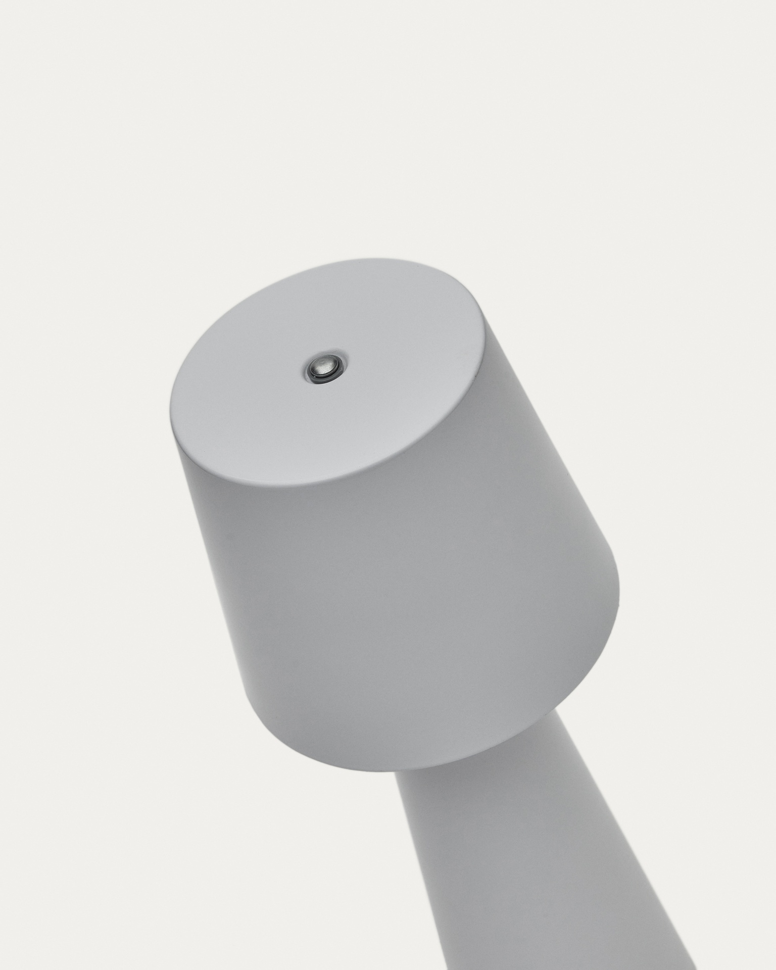Arenys small outdoor metal table lamp in a grey painted finish