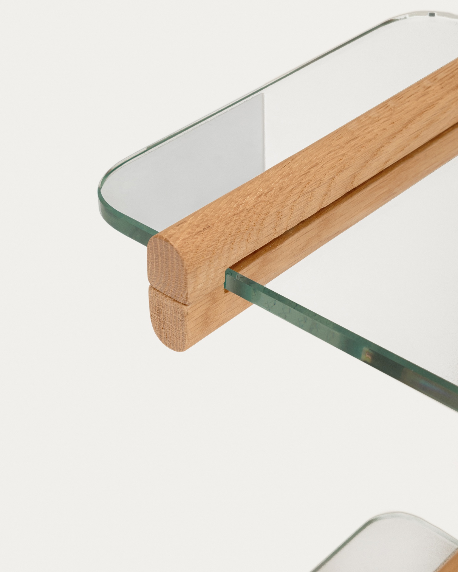 Sitra modular shelf, 6 glass shelves and FSC Mix Credit solid oak wood, 110 cm