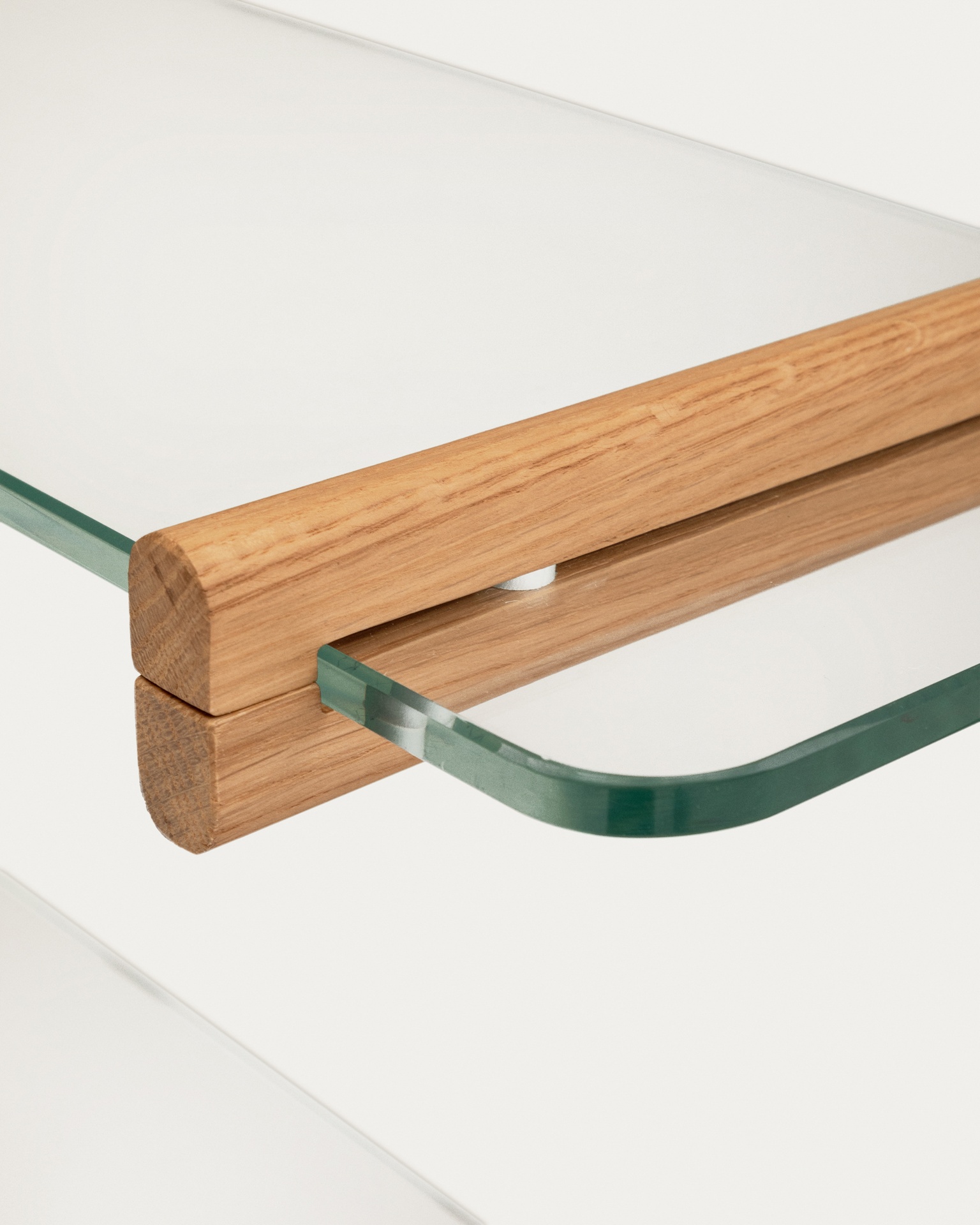 Sitra modular shelf, 6 glass shelves and FSC Mix Credit solid oak wood, 110 cm