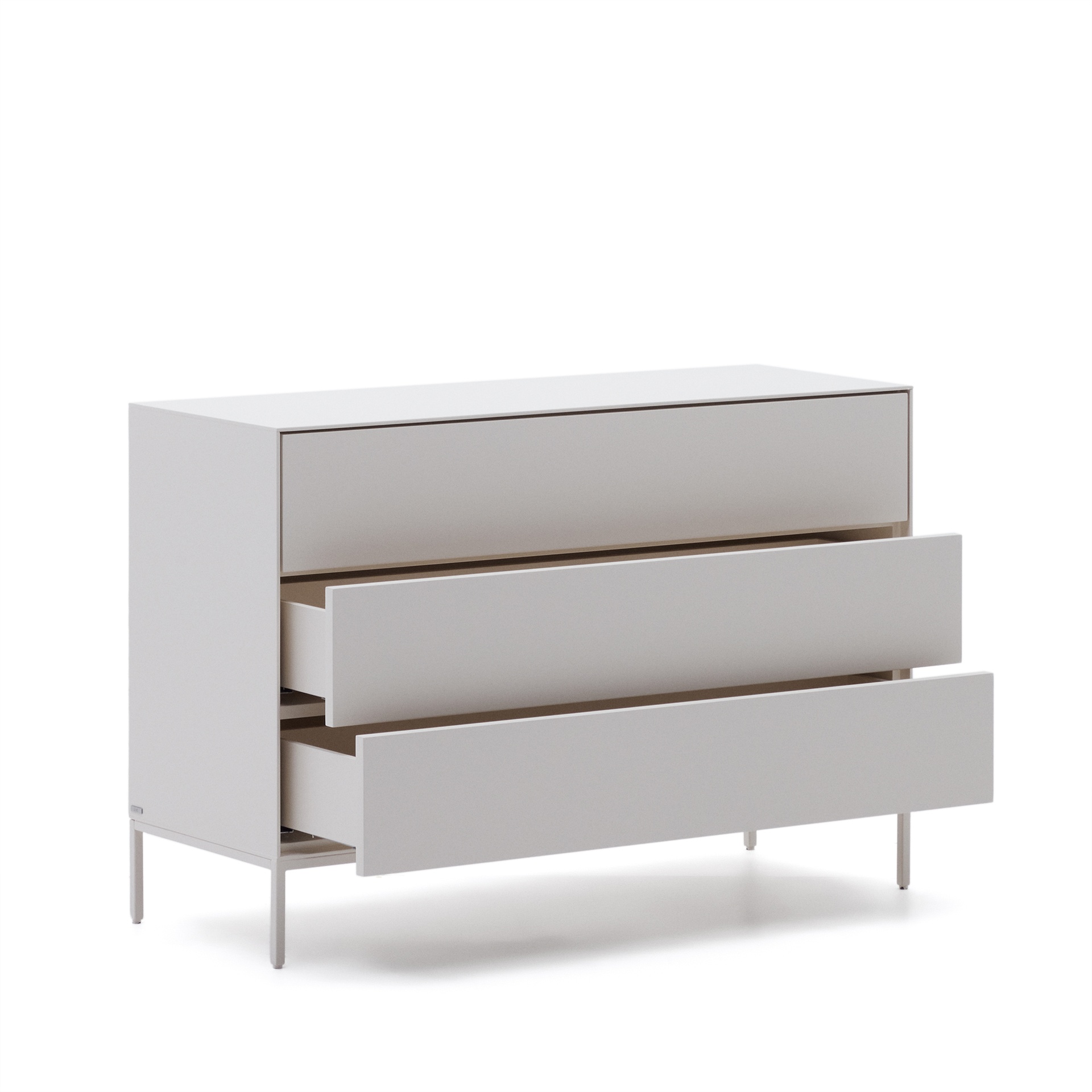 Vedrana 3-drawer chest of drawers white lacquered MDF 110 x 75 cm