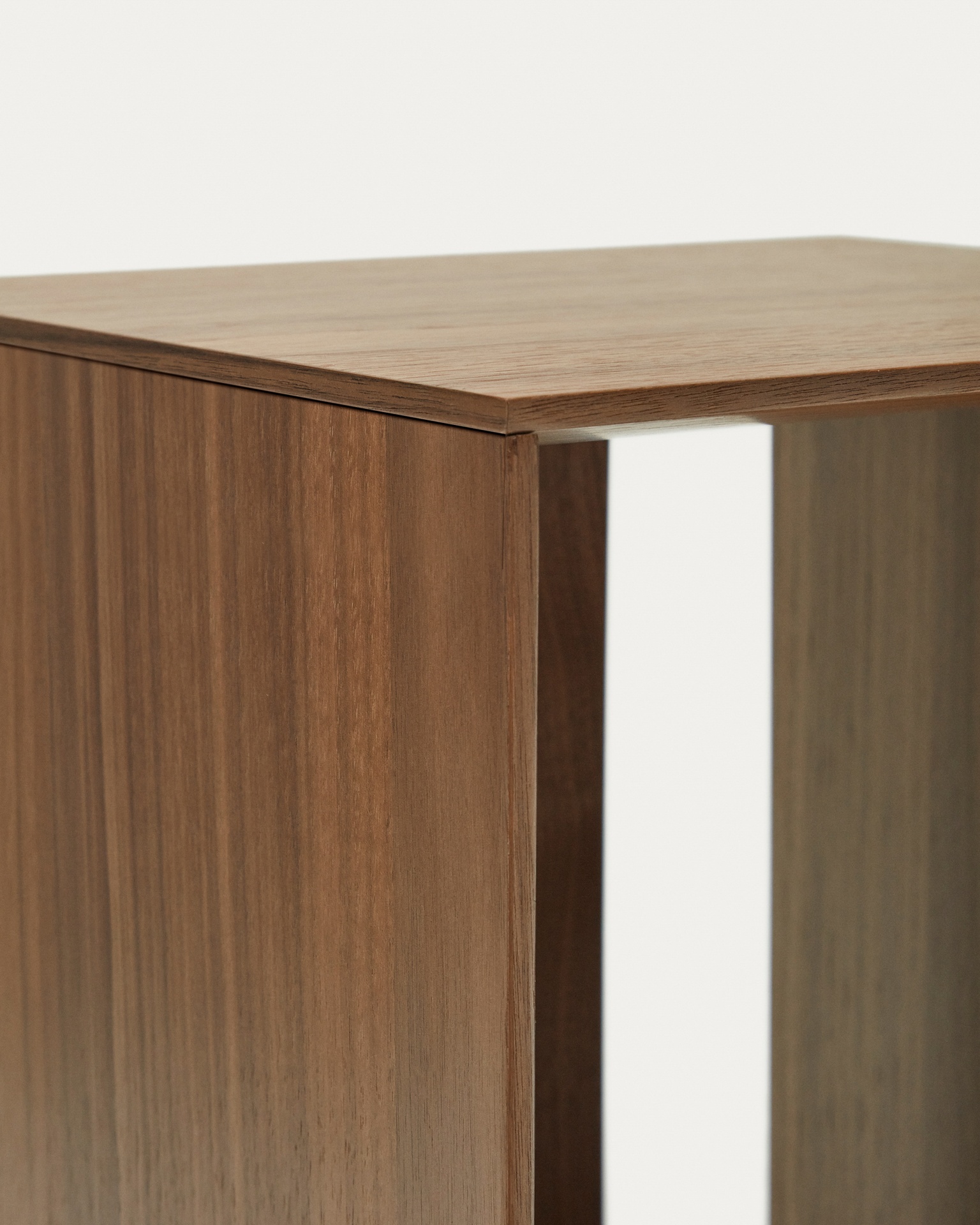 Litto set of 6 modular shelving units in walnut wood veneer, 168 x 114 cm