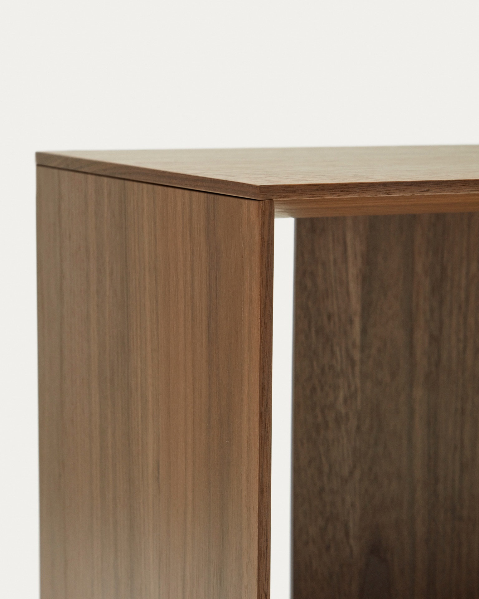 Litto set of 9 modular shelving units in walnut wood veneer, 202 x 114 cm