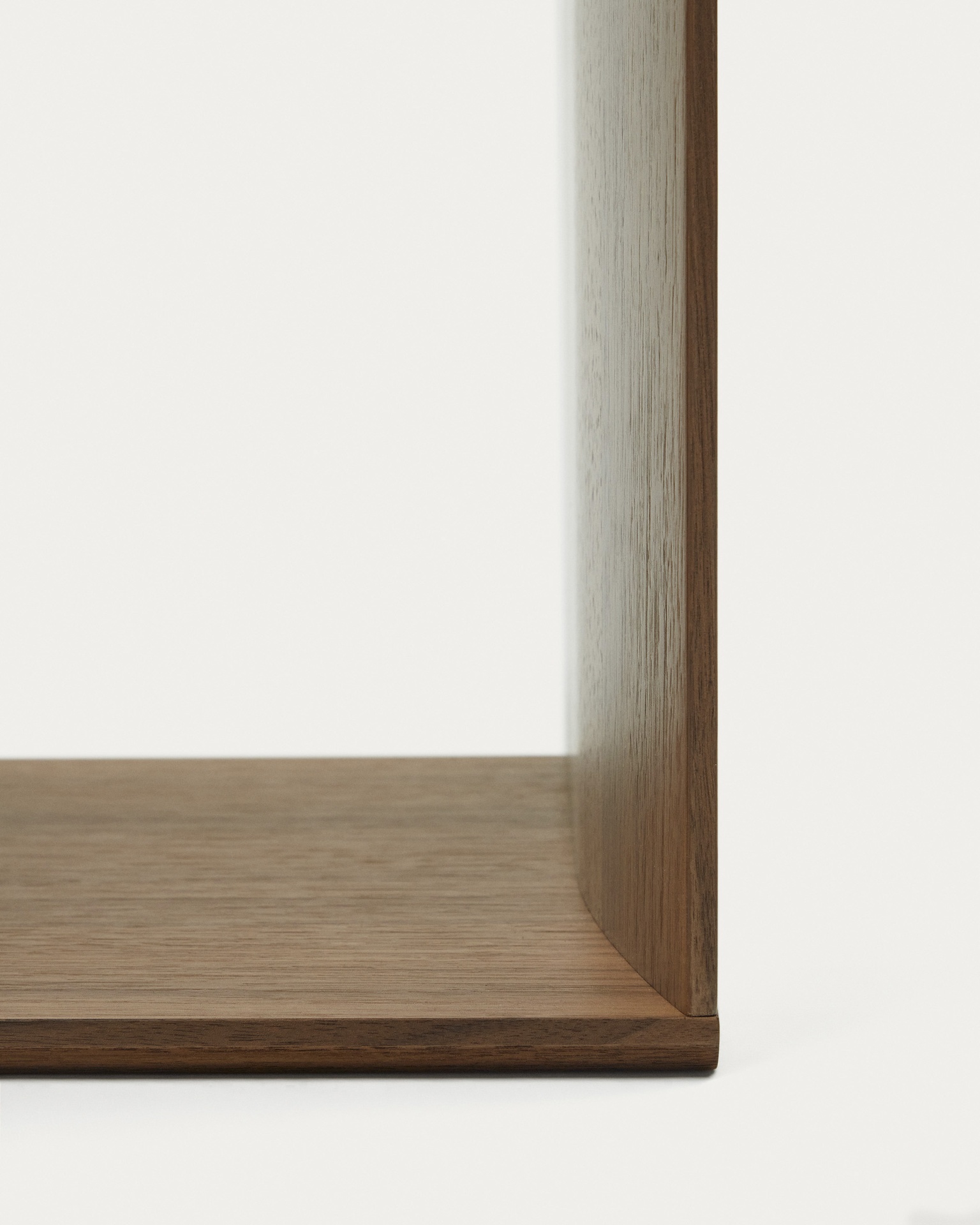 Litto set of 9 modular shelving units in walnut wood veneer, 202 x 114 cm