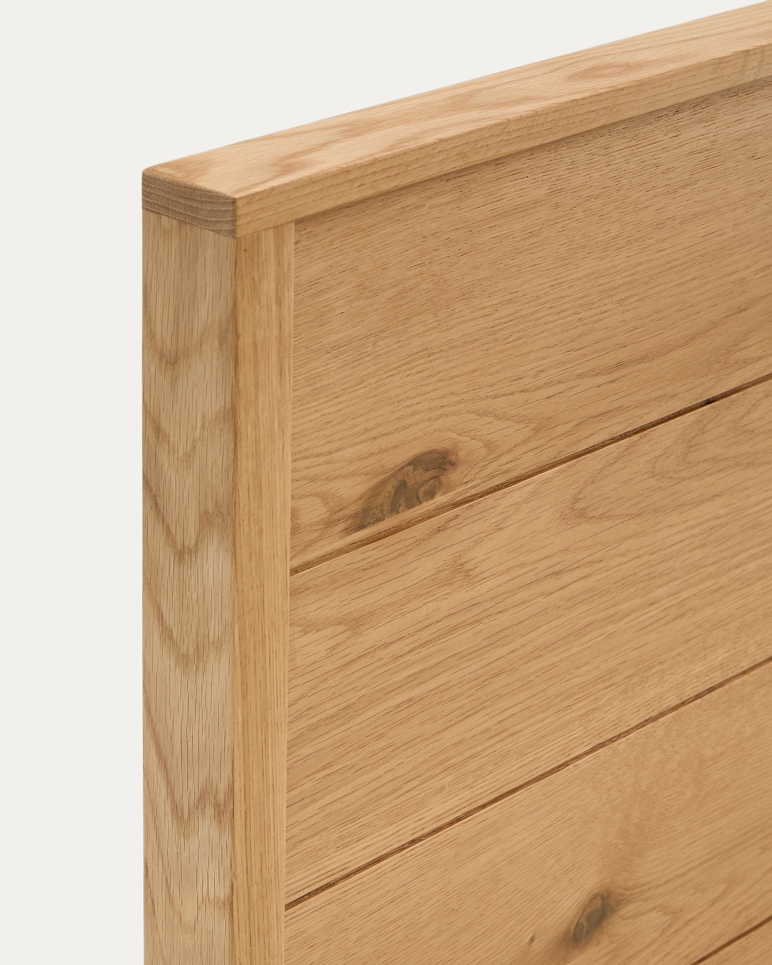 Alguema bed in oak veneer with natural finish for 90 x 190cm mattress
