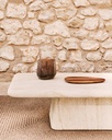 Drasi coffee table in cement with travertine-effect finish 140 x 70cm