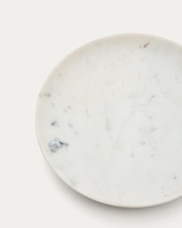 Ecin medium-sized, white marble serving plate
