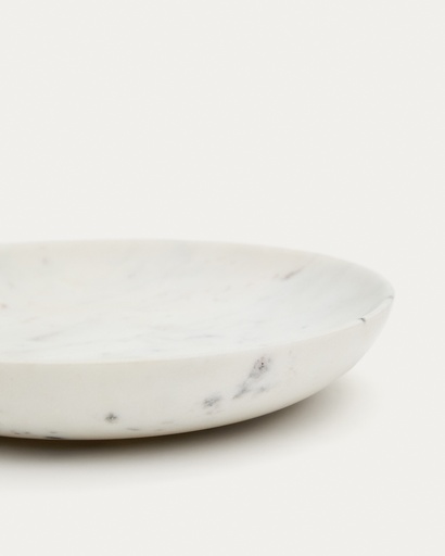 Ecin medium-sized, white marble serving plate