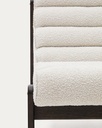 Magira armchair in white bouclé and solid oak wood with a dark finish