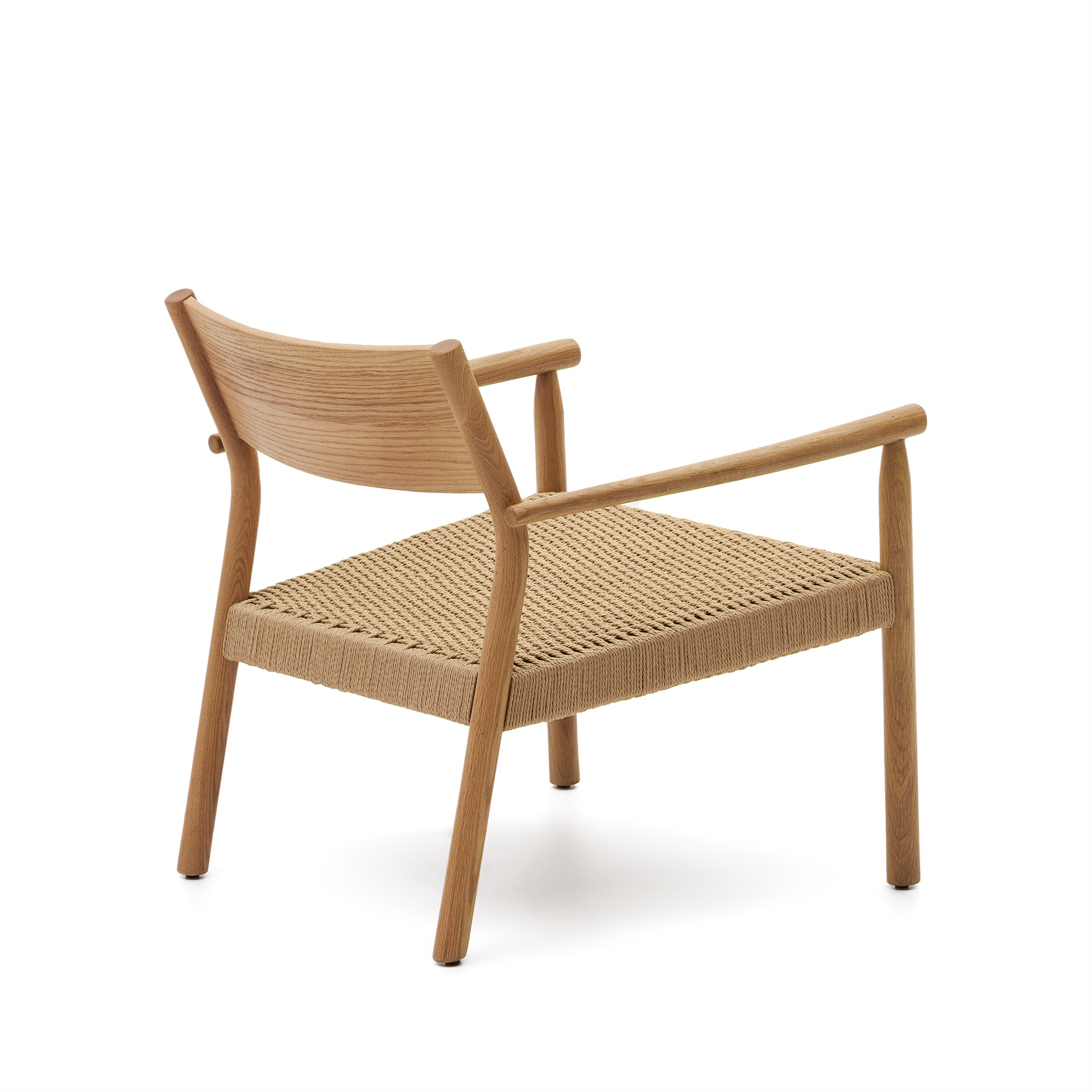 Yalia armchair in natural solid oak with  paper rope seat FSC 100%