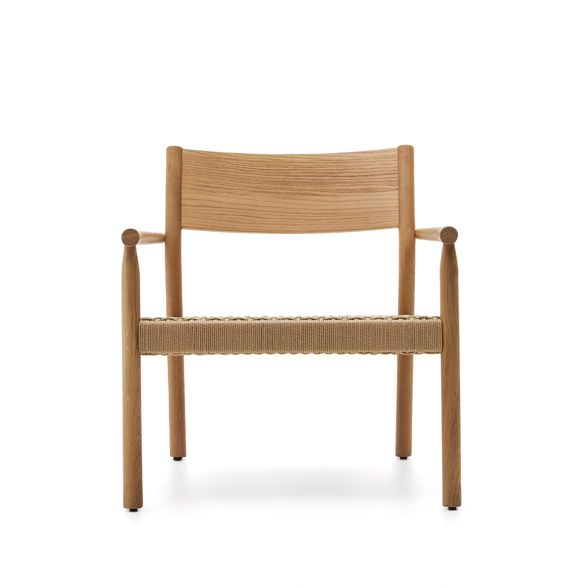 Yalia armchair in natural solid oak with  paper rope seat FSC 100%