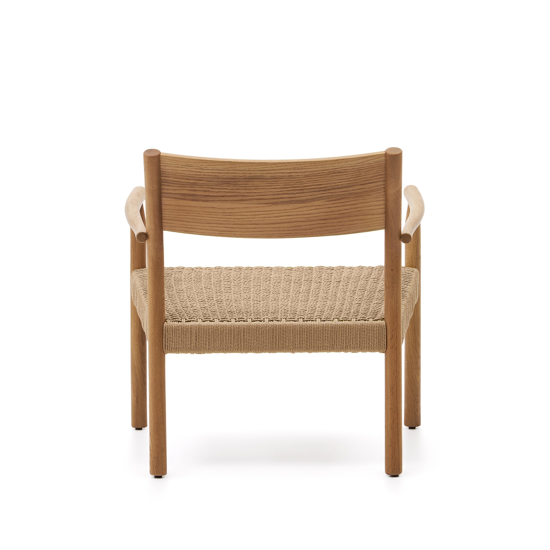 Yalia armchair in natural solid oak with  paper rope seat FSC 100%