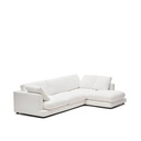 Gala 4 seater sofa with right side chaise longue in white, 300 cm