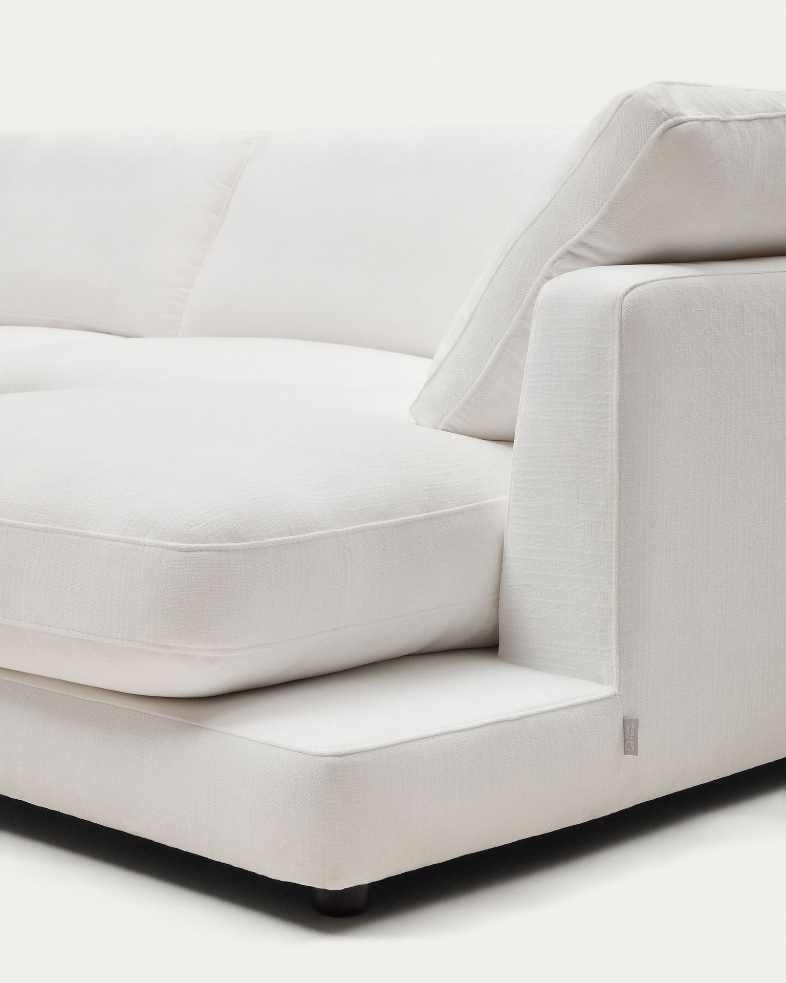 Gala 4 seater sofa with right side chaise longue in white, 300 cm