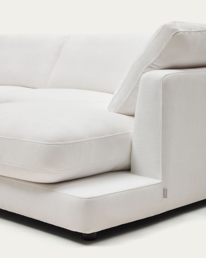 Gala 4 seater sofa with right side chaise longue in white, 300 cm