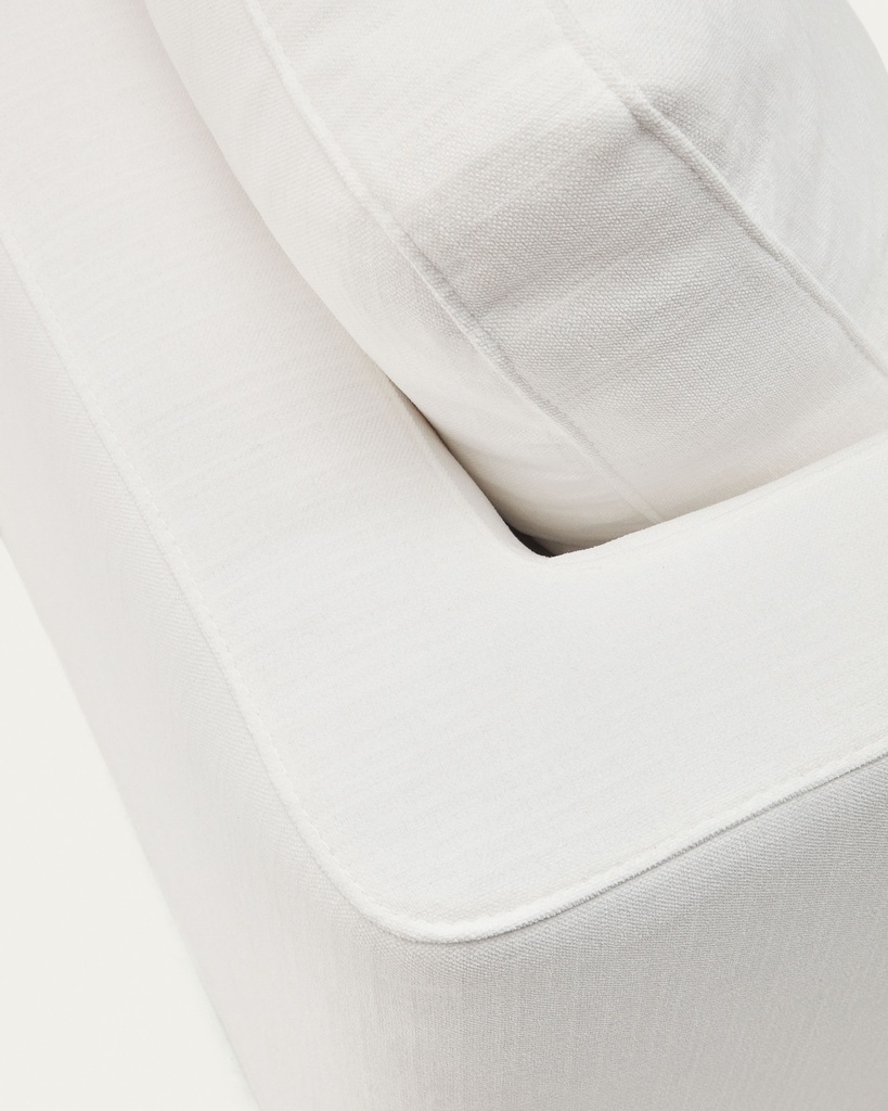 Gala 4 seater sofa with right side chaise longue in white, 300 cm