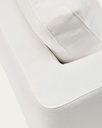 Gala 4 seater sofa with right side chaise longue in white, 300 cm