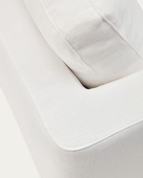 Gala 4 seater sofa with right side chaise longue in white, 300 cm