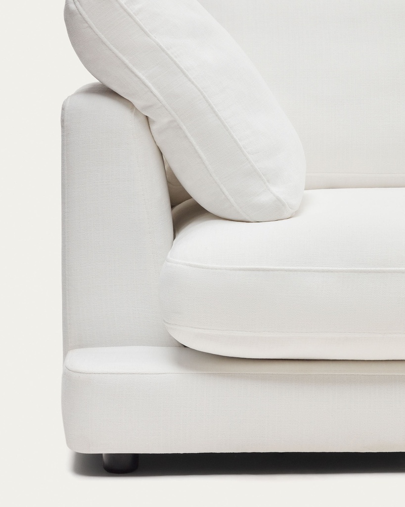 Gala 4 seater sofa with right side chaise longue in white, 300 cm