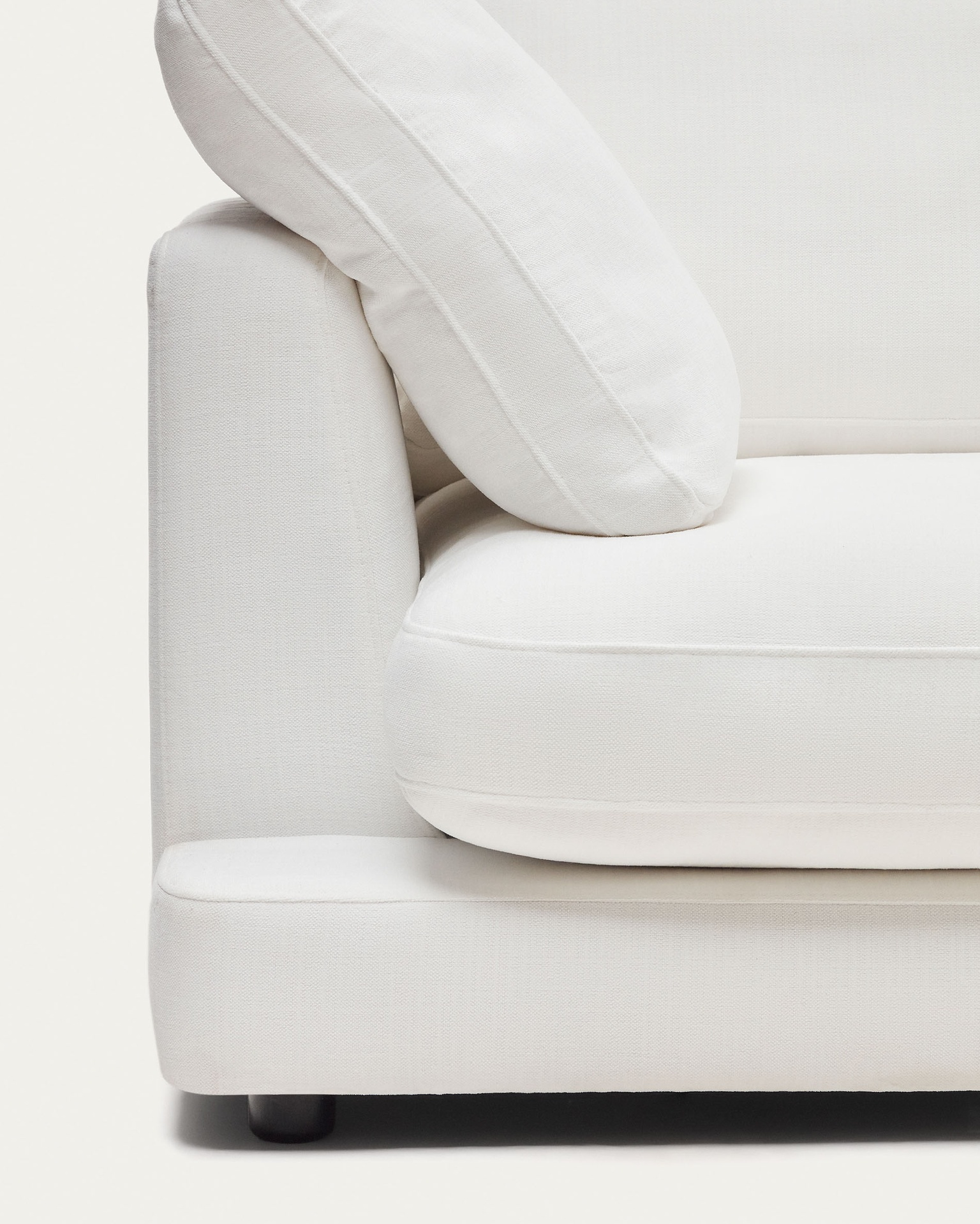 Gala 4 seater sofa with right side chaise longue in white, 300 cm