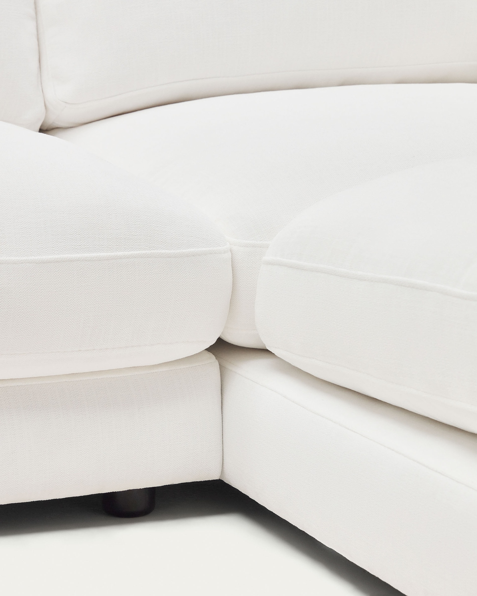 Gala 4 seater sofa with right side chaise longue in white, 300 cm