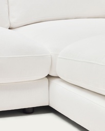 Gala 4 seater sofa with right side chaise longue in white, 300 cm