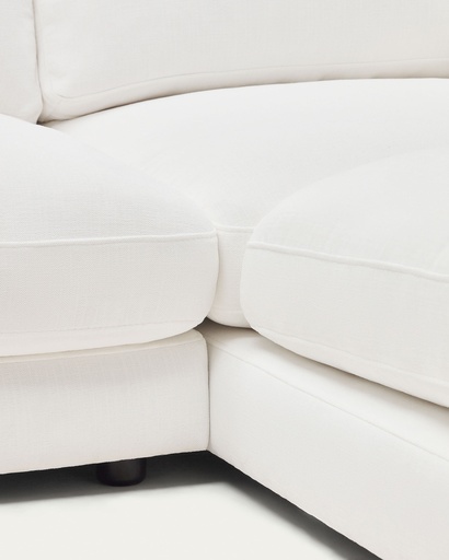 Gala 4 seater sofa with right side chaise longue in white, 300 cm