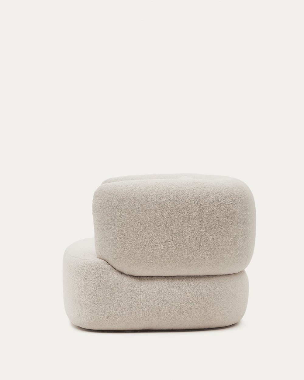 Martina swivel armchair in ecru bouclé with cushion FSC Mix Credit
