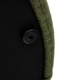 Kaeli footrest with removable cover in green bouclé Ø 60 cm