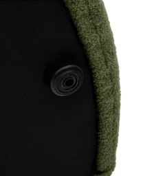 Kaeli footrest with removable cover in green bouclé Ø 120 cm