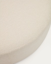 Kaeli footrest with removable cover in ecru bouclé Ø 120 cm