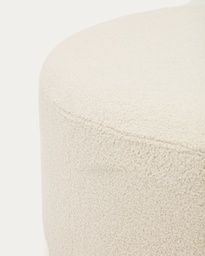 Kaeli footrest with removable cover in ecru bouclé Ø 120 cm