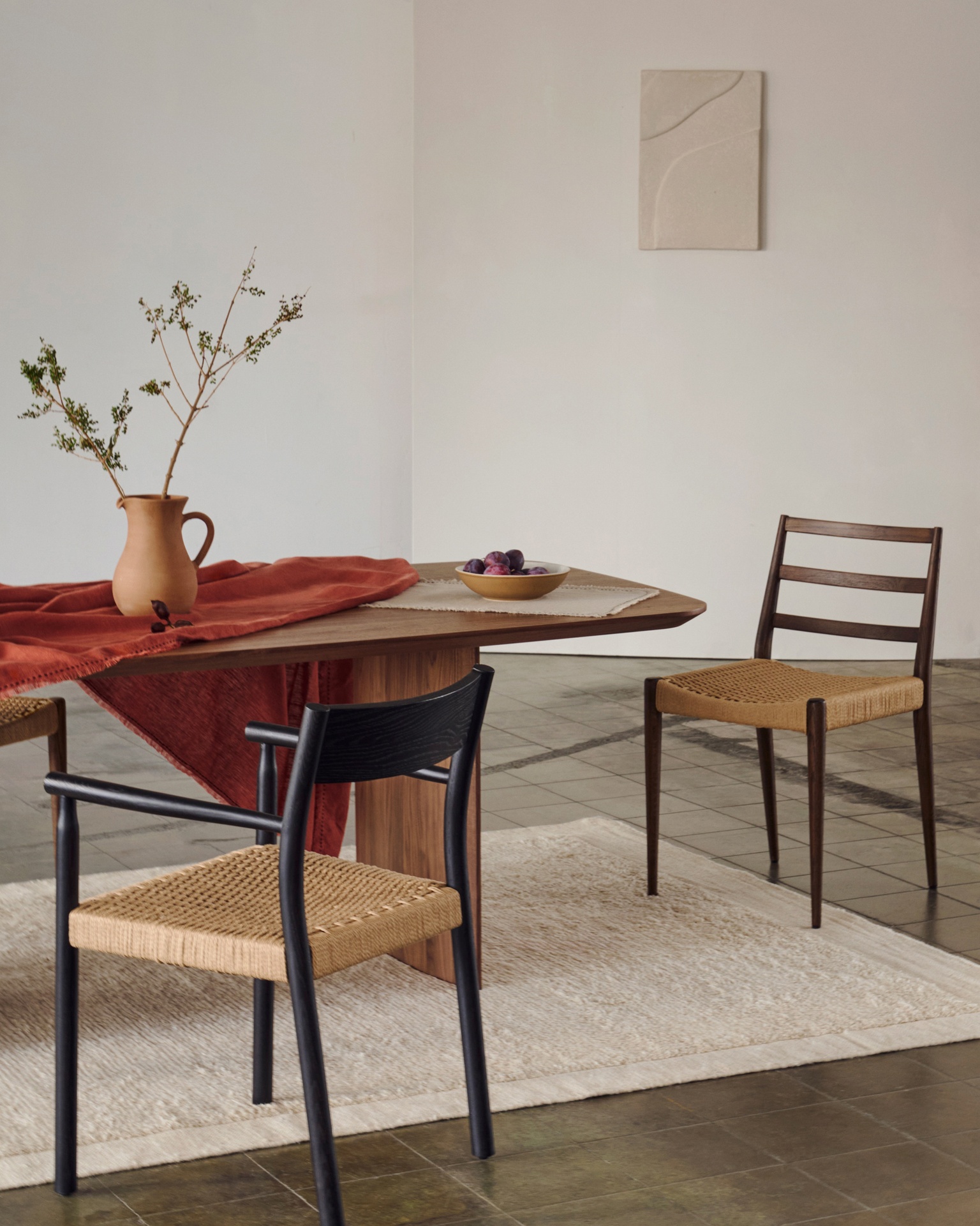 Litto table made from walnut veneer, 240 x 100 cm