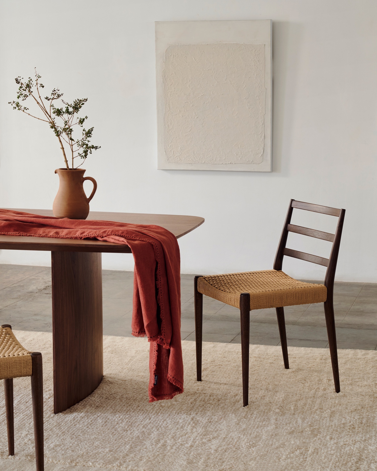 Litto table made from walnut veneer, 240 x 100 cm