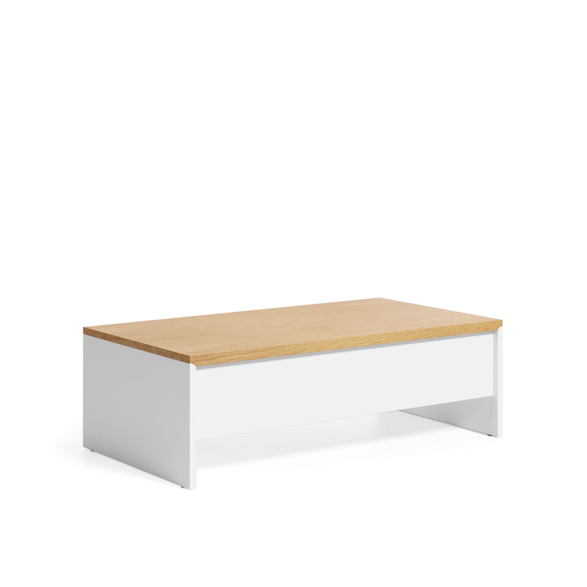 Abilen oak wood with white lacquer lift-up coffee table 110 x 60 cm FSC 100%