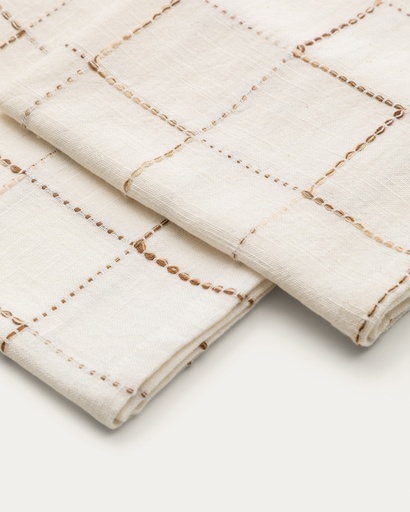 Ersen set of 2 white, 100% cotton napkins