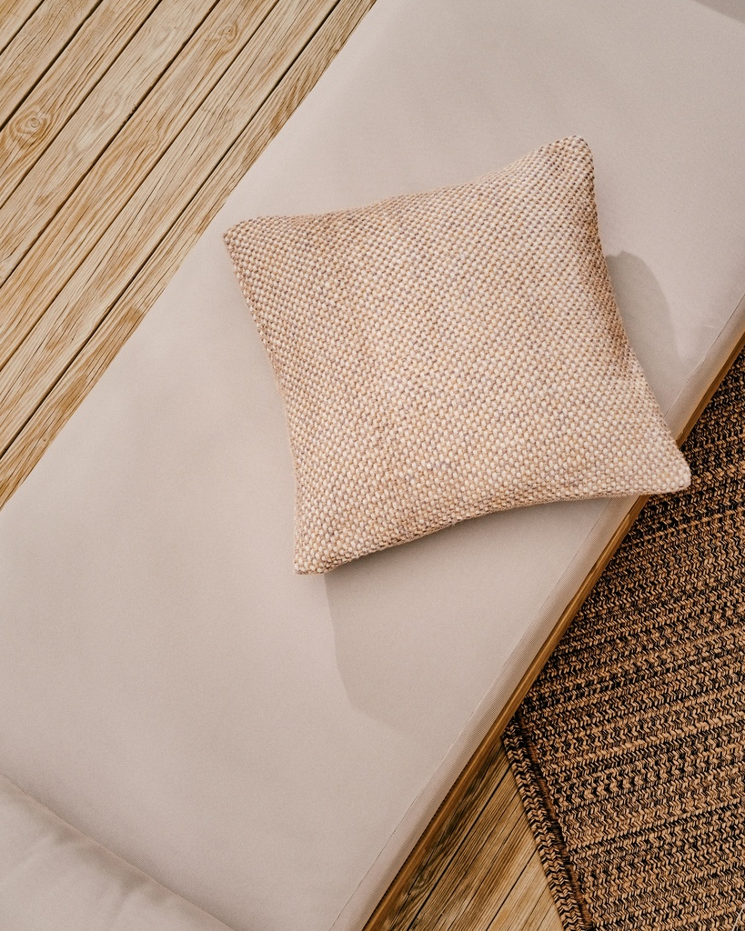 Cushion cover Eriam 100% PET beige 50 x 50 cm  