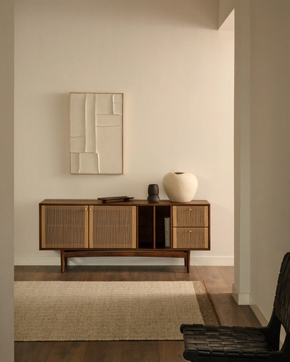 Nifelia beige wool jacquard rug, 200 x 300 cm