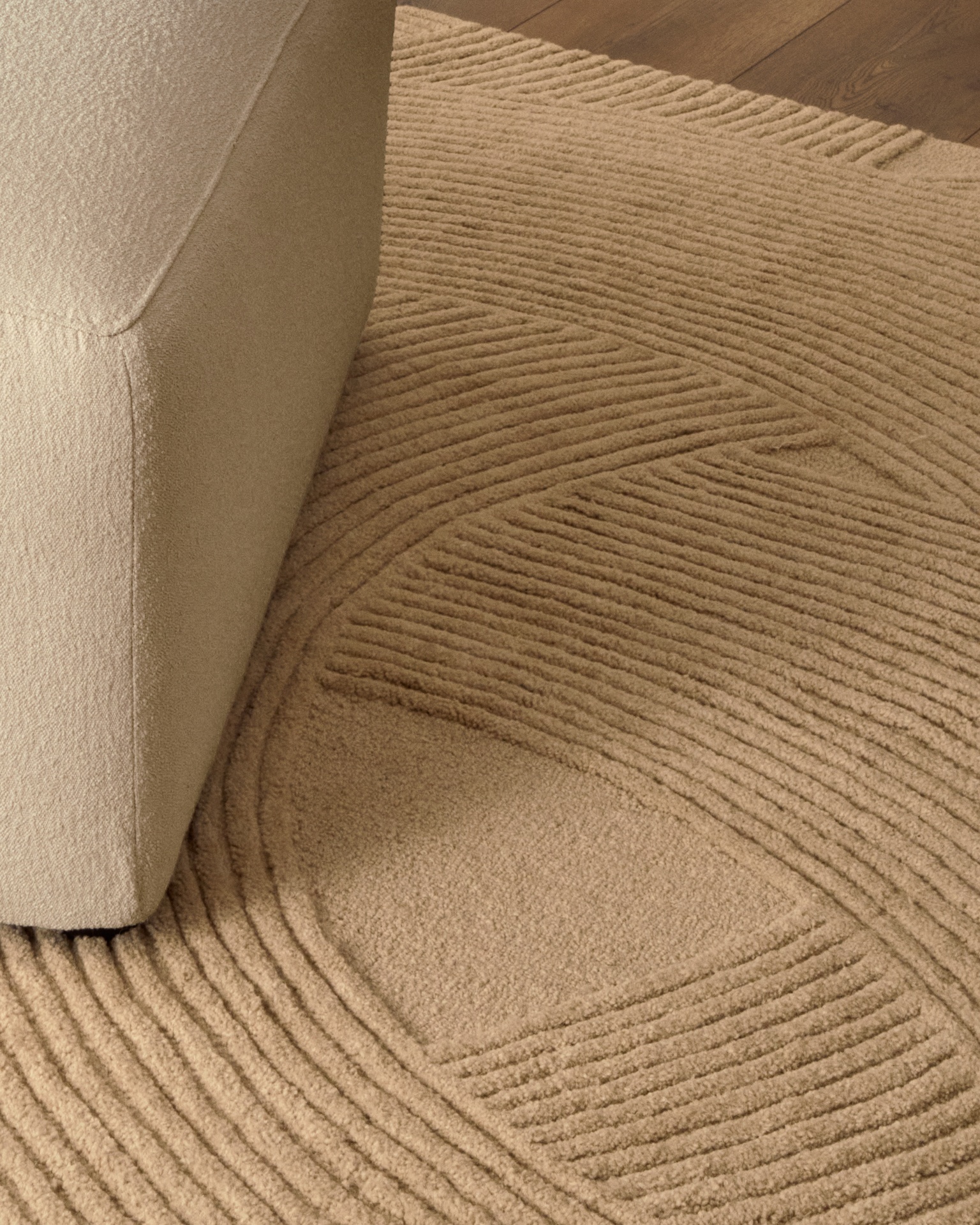 Domm white wool rug, 160 x 230 cm