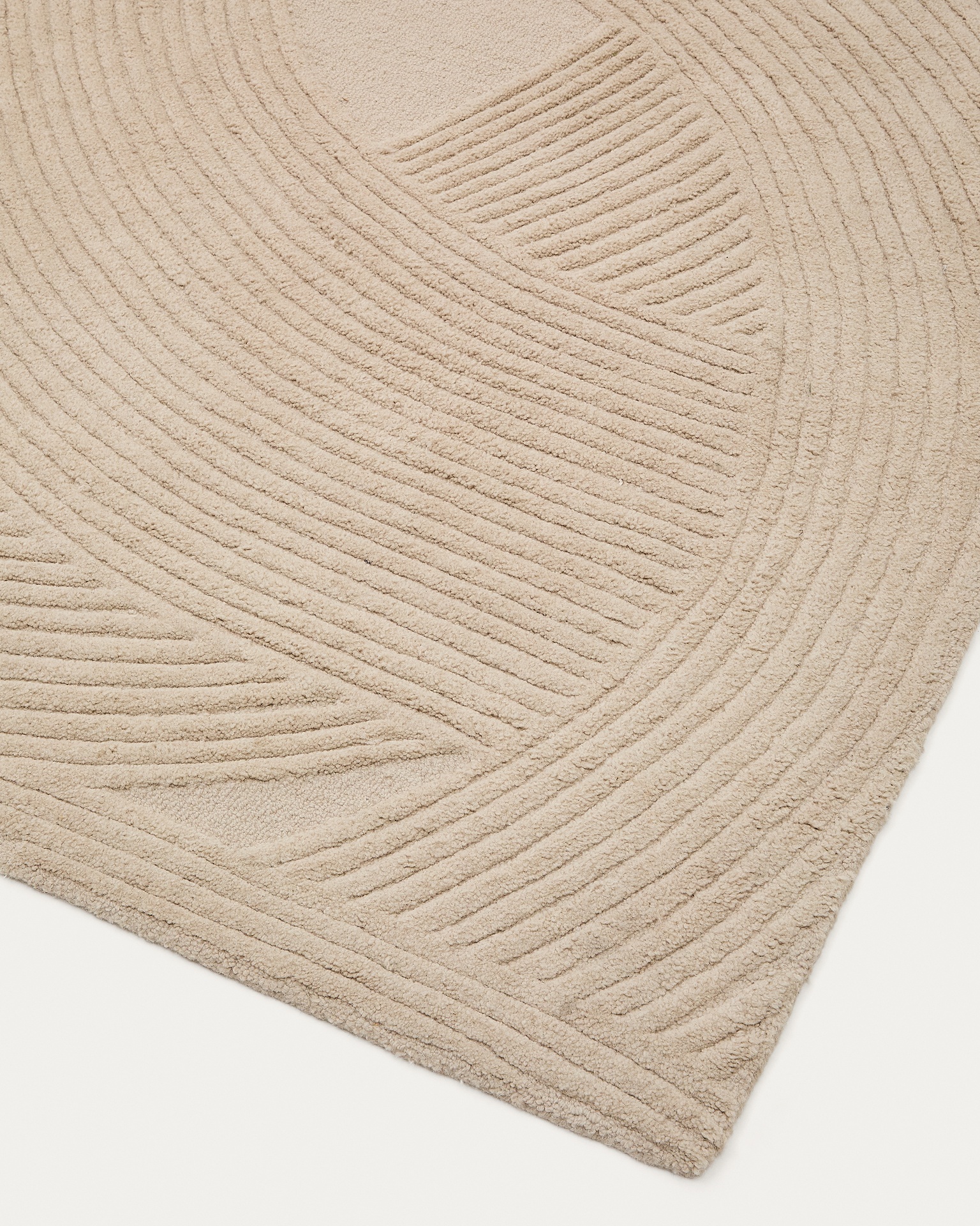 Domm white wool rug, 160 x 230 cm