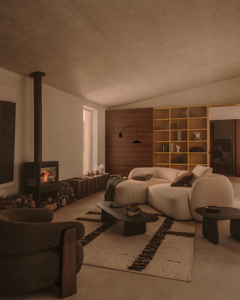 Hadin beige and brown graphic wool jacquard rug, 160 x 230 cm