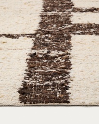 Hadin beige and brown graphic wool jacquard rug, 160 x 230 cm